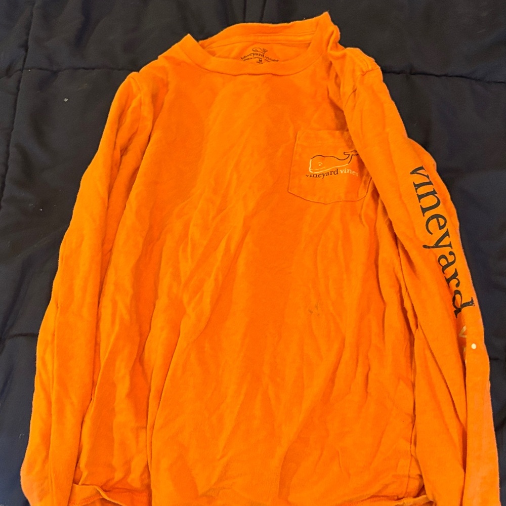 Vineyard Vines Kids Bright Orange Long Sleeve Tee